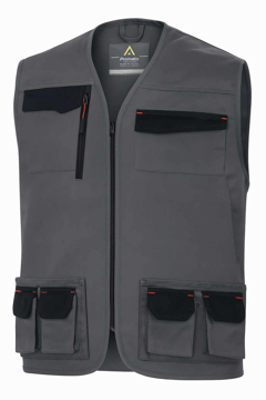 Slika Radni prsluk sivo-narandžasti L – sa 11 džepov